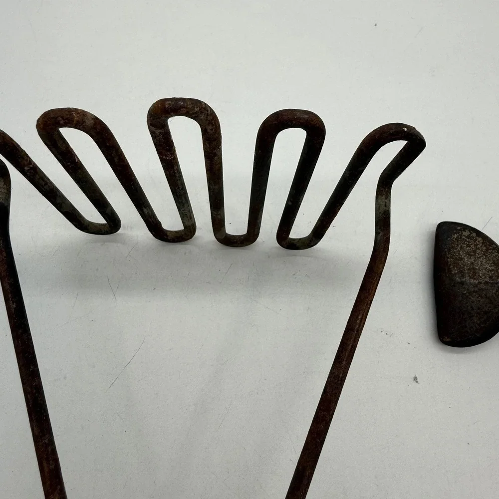 Vintage Antique Primitive Kitchen Tool Lot Potato Masher Meat Mallet Strainer